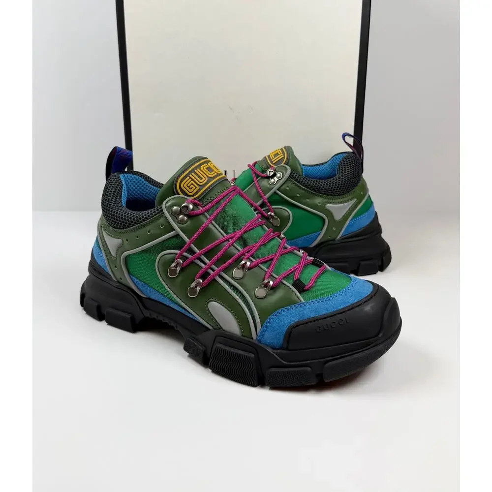 Size 10.5US - Gucci Flashtrek Blue Green Sneakers